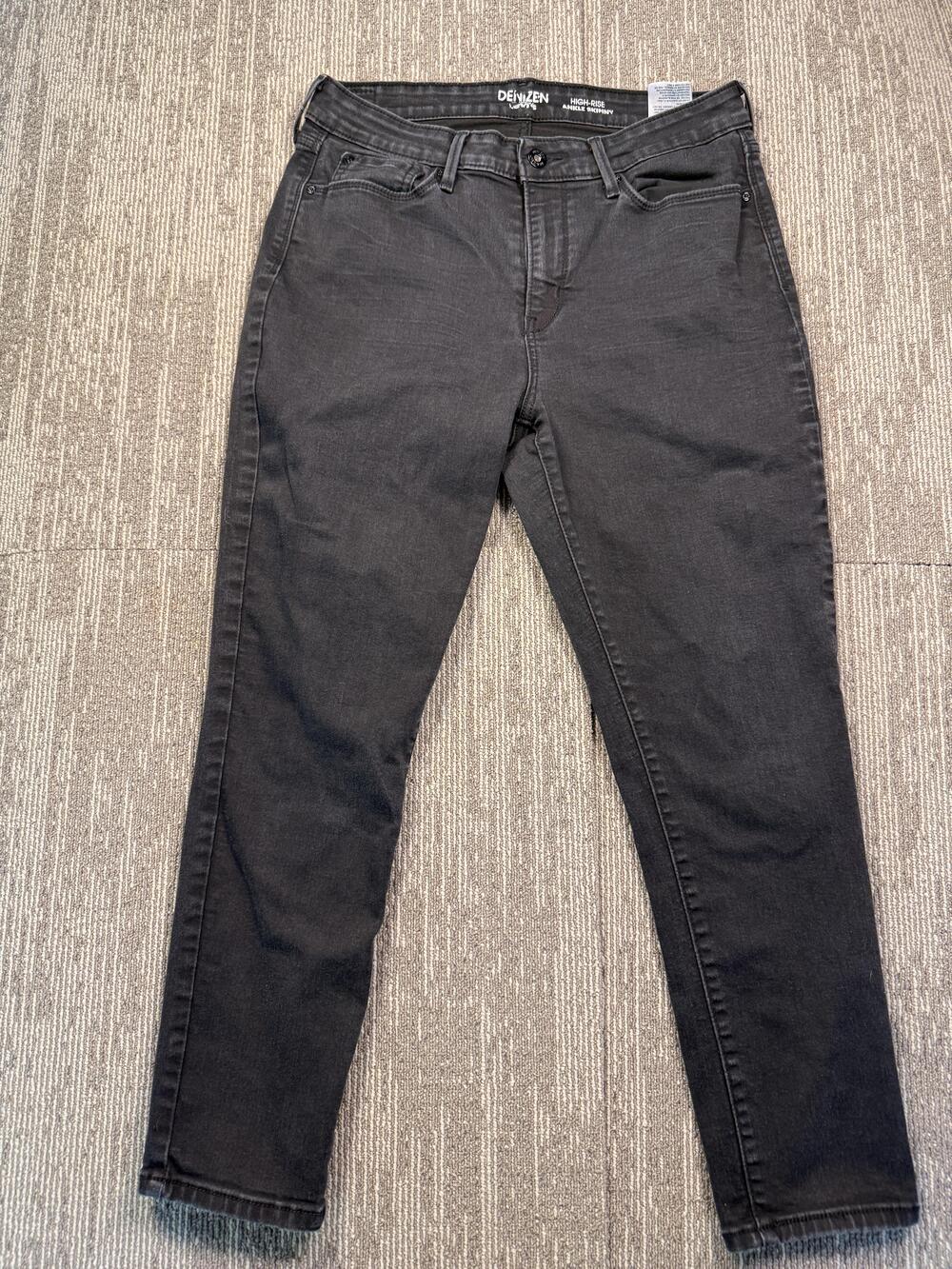 DENIZEN From Levi's Jeans Womens 12 Gray Charcoal High-Rise Ankle Skinny Stretch